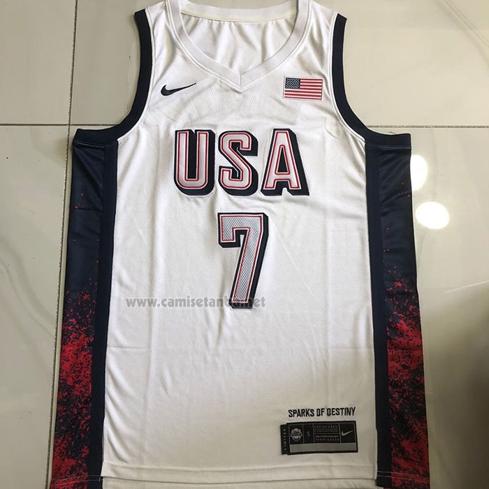 Camiseta USA 2024 Kevin Durant #7 Blanco